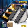 Outdoor Solar Step Lights Warm White RGB Triangle IP67 Waterproof Auto On Decoration Deck Lights for Patio Yard Driveway Porch