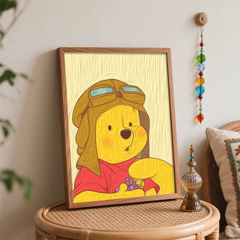 Disney Winnie The Pooh Aviator Paint By Number Kit Drawing Canvas DIY Picture Home Decor Painting Wall Art Craft Gift Set For Adult