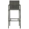 5 Piece Garden Bar Set Poly Rattan Gray