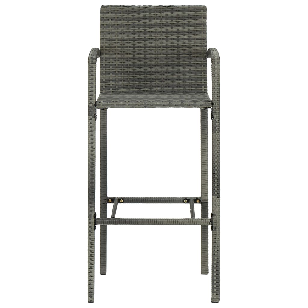 5 Piece Garden Bar Set Poly Rattan Gray