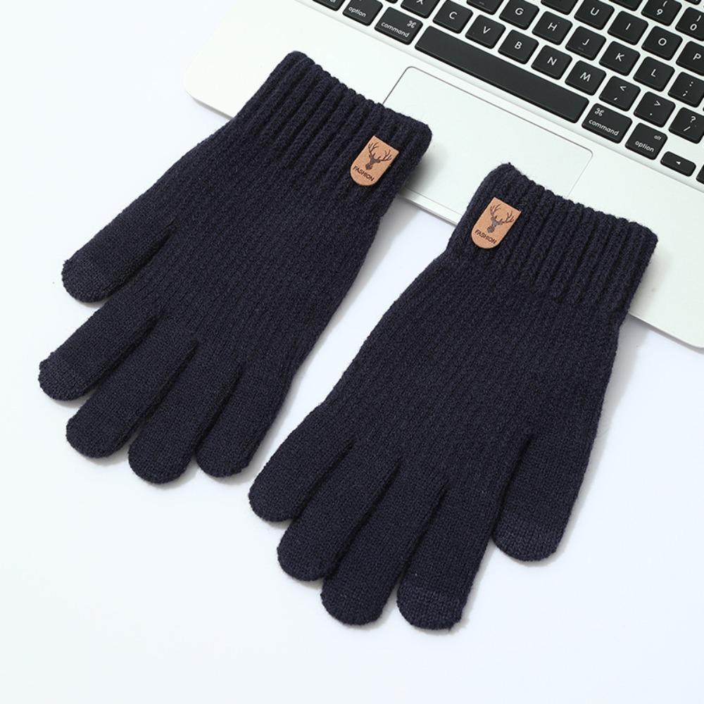 Soft Knitted Gloves Windproof Men Mittens All-Match Winter Gloves Autumn