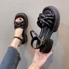 Fashion Summer New Sandals Women's Fashion Platform Cross-toe Sandals Comfortable Muffin Casual Women's Shoes Luxury Sandals Heels Women
