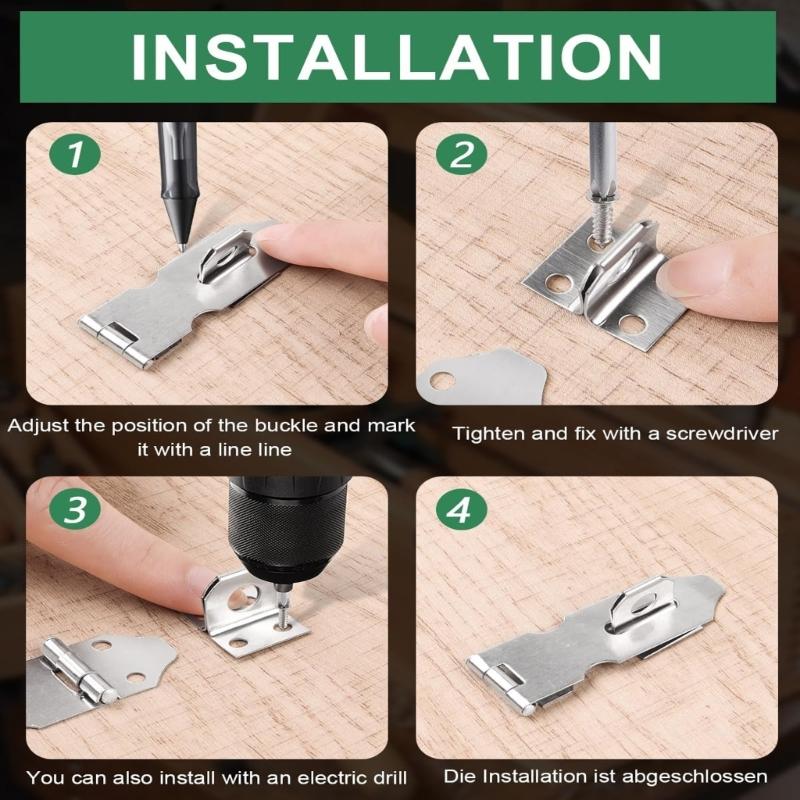 10lotsRusts Resistant Cabinet Door Latches Heavy Type Stainless Steel Locking Clasps for Tool Cabinets Drawers Organizers