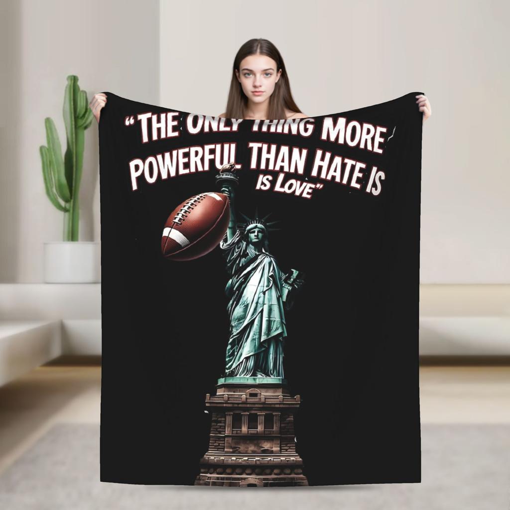The Only Thing More Powerful Than Hate Is Love Blanket Fleece Summer Super Warm Throw Blankets for Bedding Couch Rug Piece