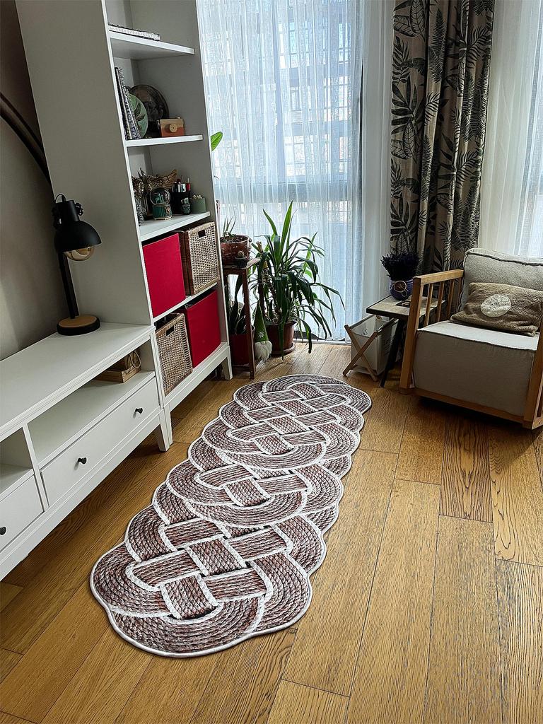 EPeddler Home Современный 3D вязаный узор Цифровая печать Моющаяся нескользящая точечная основа Новое поколение Ковер для гостиной, кухни, прихожей и напольный коврик