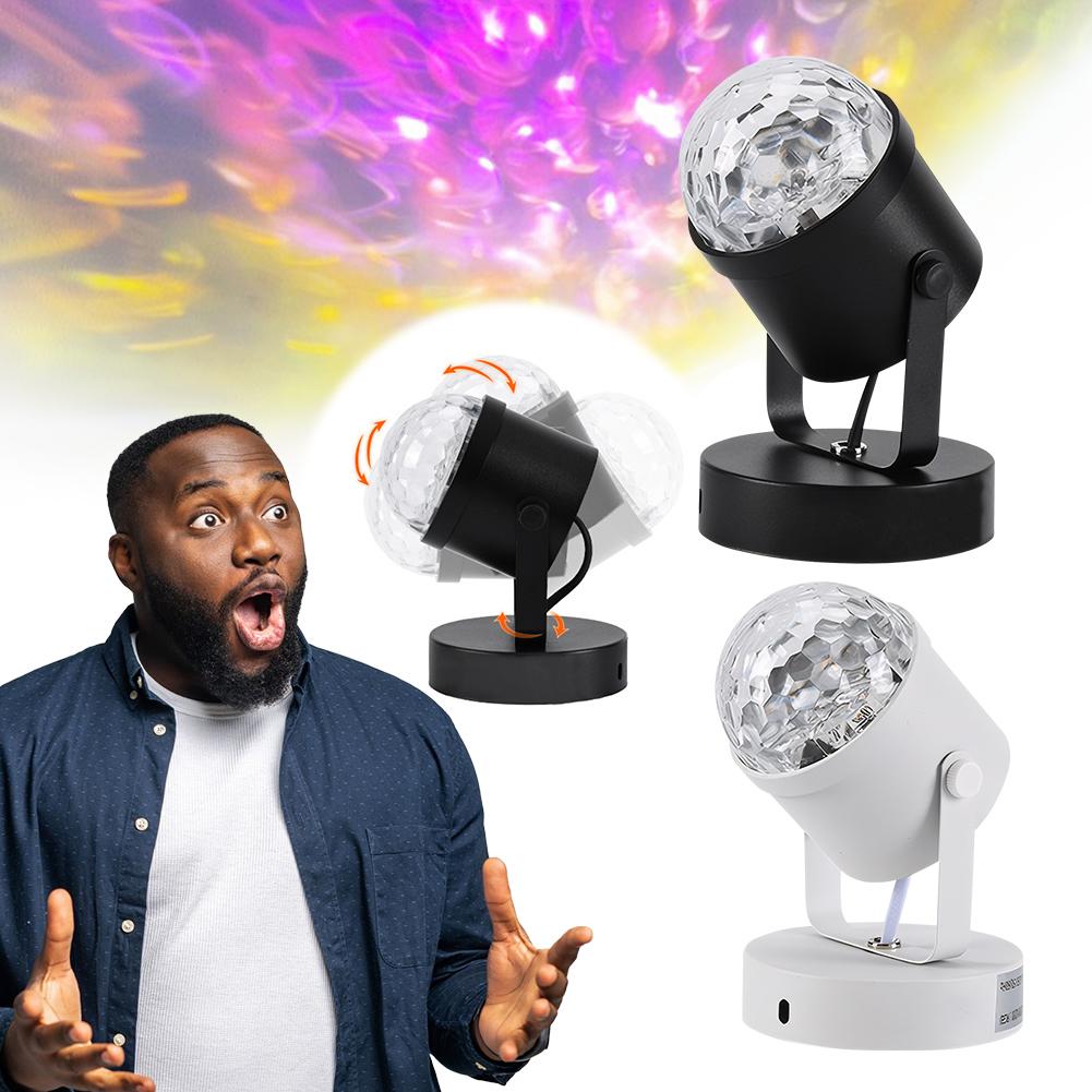 Projection Atmosphere Lamp RGB Water Ripple Decor Light Adjustable Dimmable Wall Spotlight for Bar Atmosphere Decoration