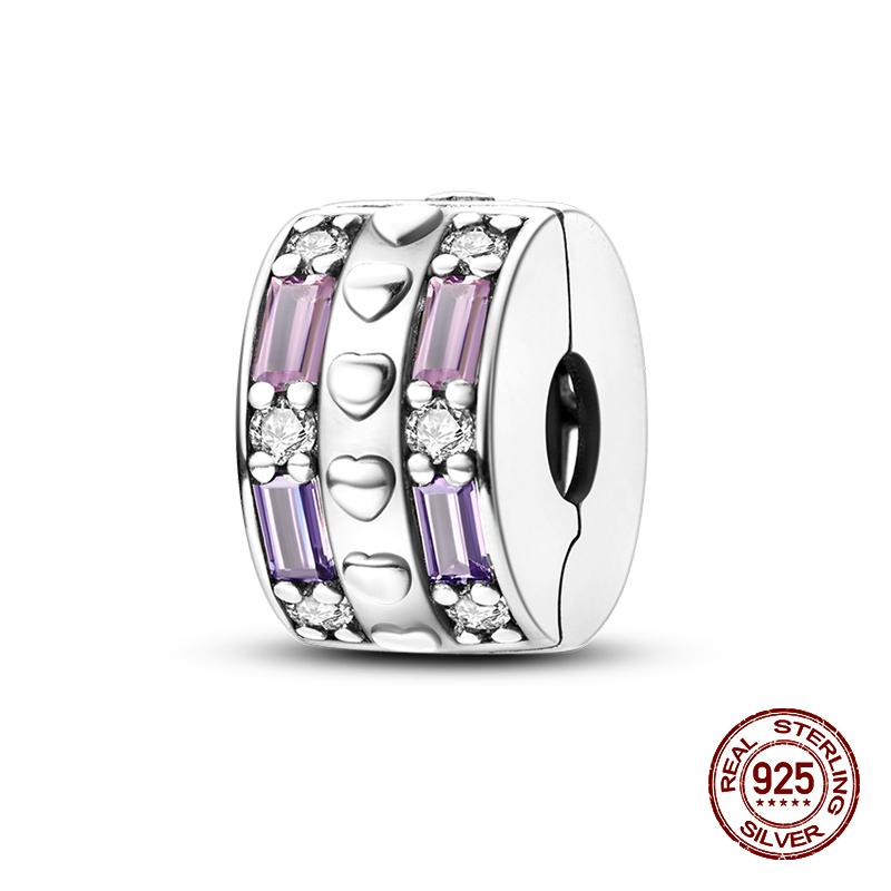 Fashion 100% 925 Sterling Silver Colorful Zircon Stars Moon Separator Charms Bead Fit Original Bracelet Fine DIY Jewelry