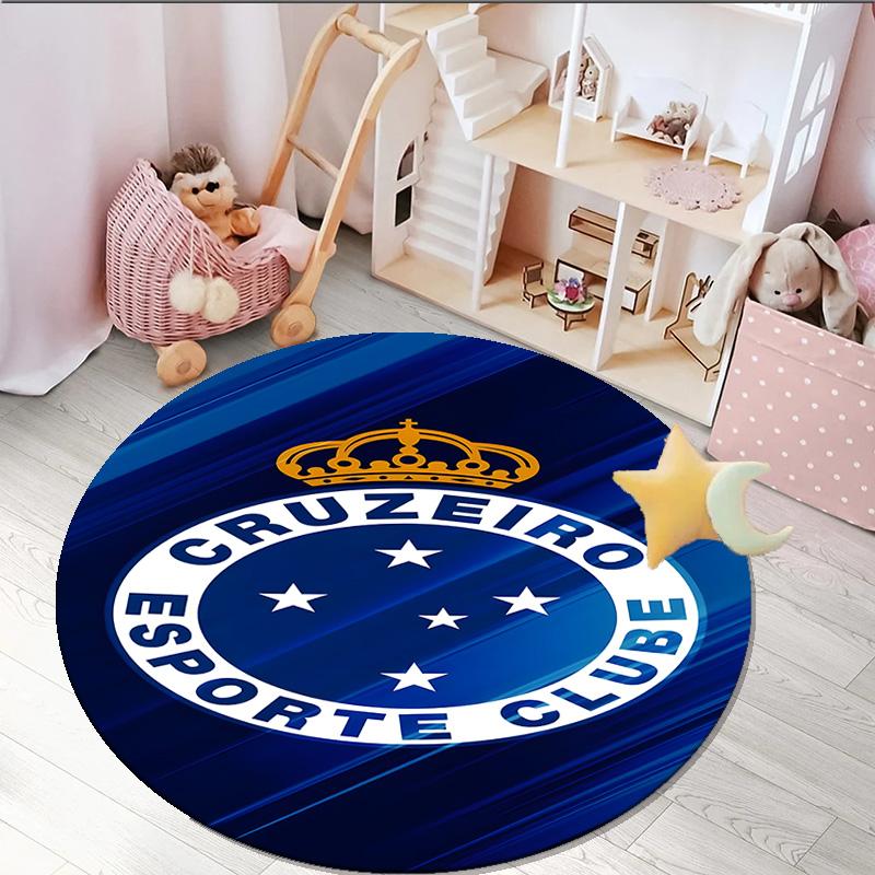 1PC round rug Fc Emblem Printed Round Area Rug ,Rug For Home Office, Round Chair Rug, Decorative Carpet Fan gifts Christmas gift
