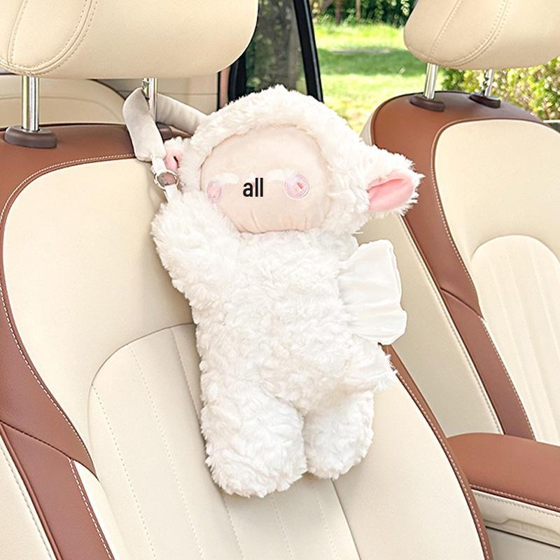 Plush Dog Car Tissue Box: Cute Hanging Cartoon for Car Interiors