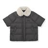 Malbon Golf Fur-Trimmed Short Sleeve Down Jacket Charcoal (Woman)