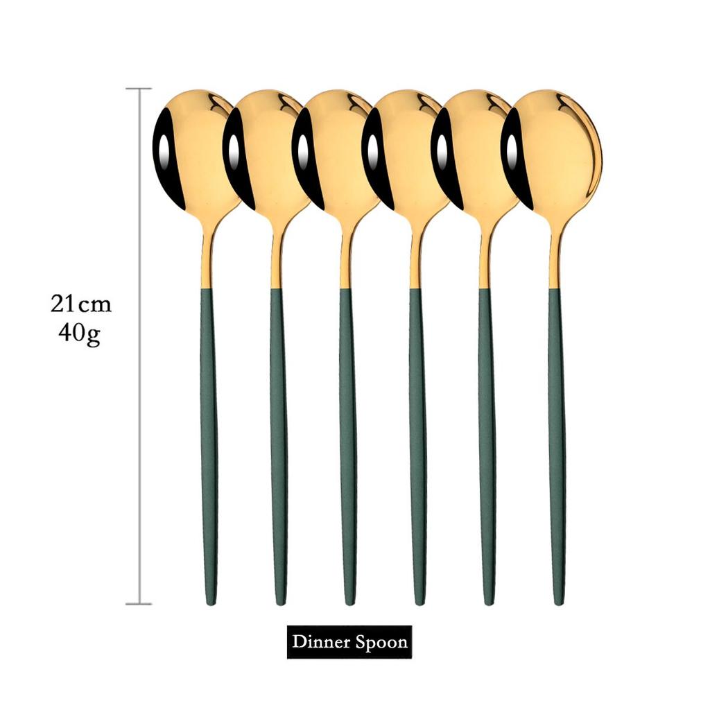 6 шт. красочная столовая посуда, набор ложек, зеркало с длинной ручкой, ложка из нержавеющей стали, столовые приборы, посуда, кухонные аксессуары