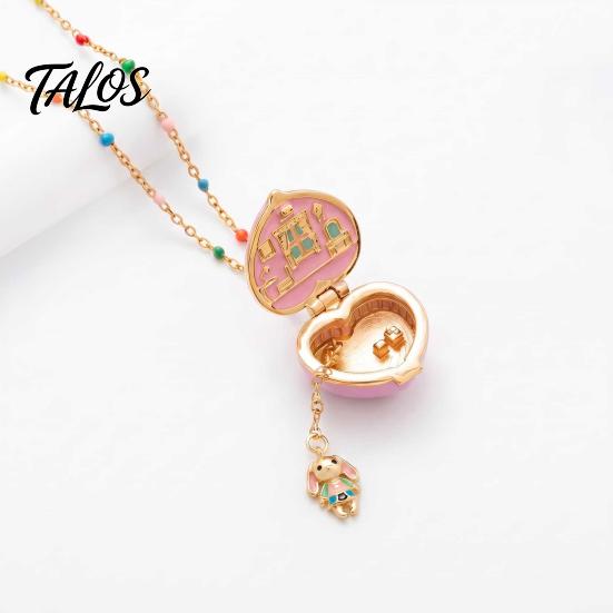 Открывающийся кулон-сердце Talos, Подвеска-коробочка с мини-фигуркой, Женский крошечный медальон, Подарок жене, девушке, на годовщину