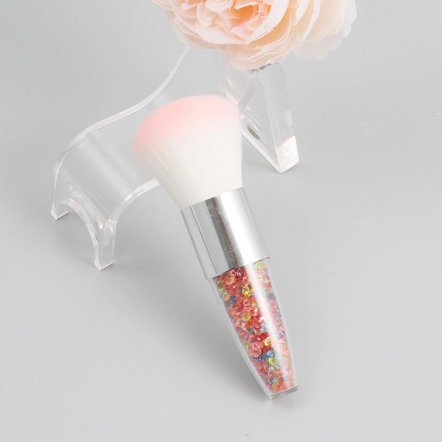 Кисть для макияжа с одной ромбовидной прозрачной ручкой, рассыпчатая кисть для пудры, коническая, пухлая, с кристаллами, зыбучий песок, ручка для дизайна ногтей, специальная кисть для пыли