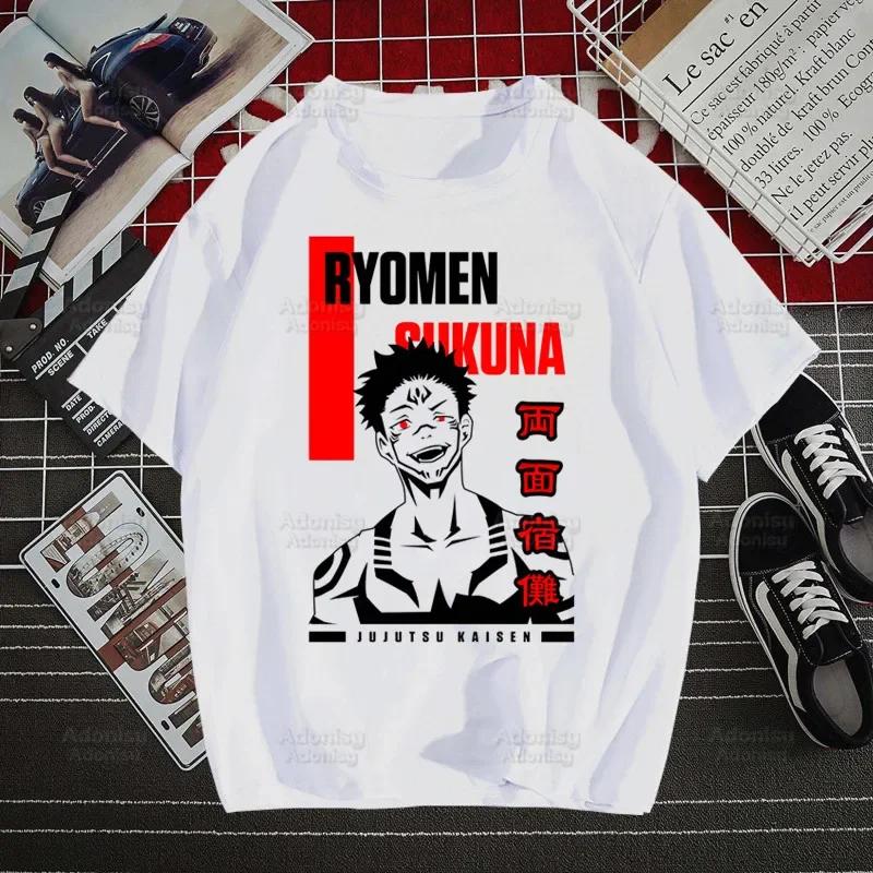 Gojo Satoru Jujutsu Kaisen Otaku Harajuku Мужские футболки Футболки Топы Дизайн Короткие рукава Эстетическая аниме футболка