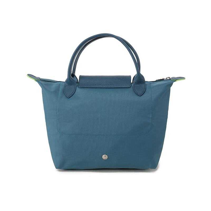 Longchamp Le Pliage Green Сумка-тоут для пельменей со складными короткими ручками из переработанного холста Маленькие женские сумки-тоут Цвет: павлиний синий 1621919P89