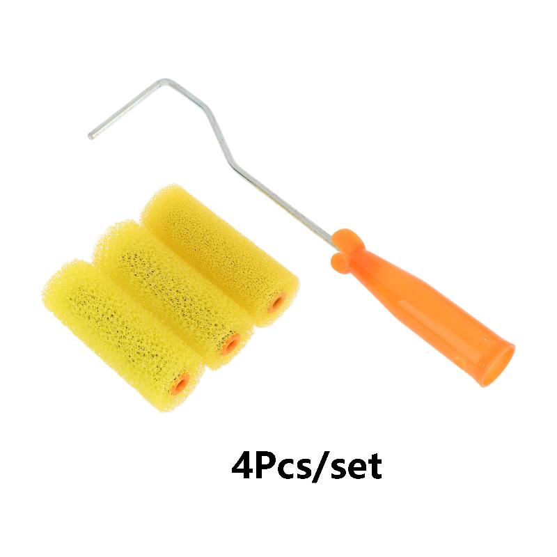 Portable Sponge Paint Roller Set Soft Bristle Safe for Kids DIY Art Craft Wall Graffiti Home Decoration