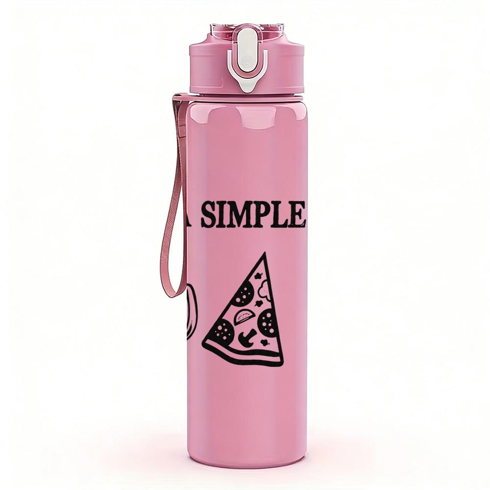 1PC Simple Mug Cup Graphic 750ml sports water bottle leakproof straw lid outdoor office home