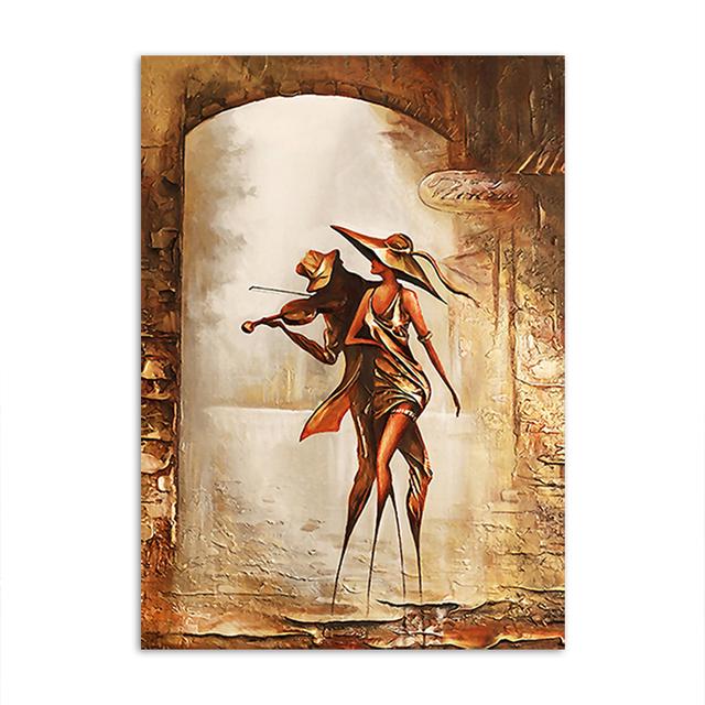 Abstract Wonderful Romantic Couple Painting On Canvas Wall Art HD Pictures Lovers Posters and Prints Warm Home Living Room Decor