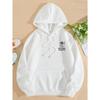 Autumn Cute Cat Cartoon Print Men Sweatshirt Women Harajuku Casual Loose Hooded Fashion Soft Pocket Hoodies Warm Female Clothes