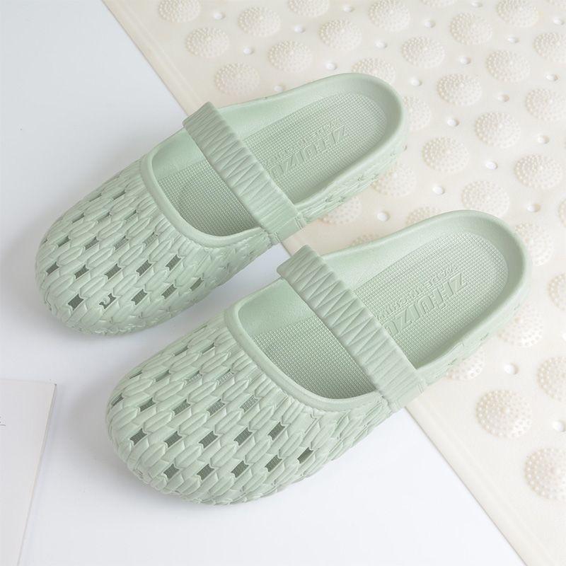 Босоножки Baotou для женщин Летом На плоской подошве Дышащие Подходят для дома Носятся на улице Пластиковые Пляжные Полушлепки для женщин