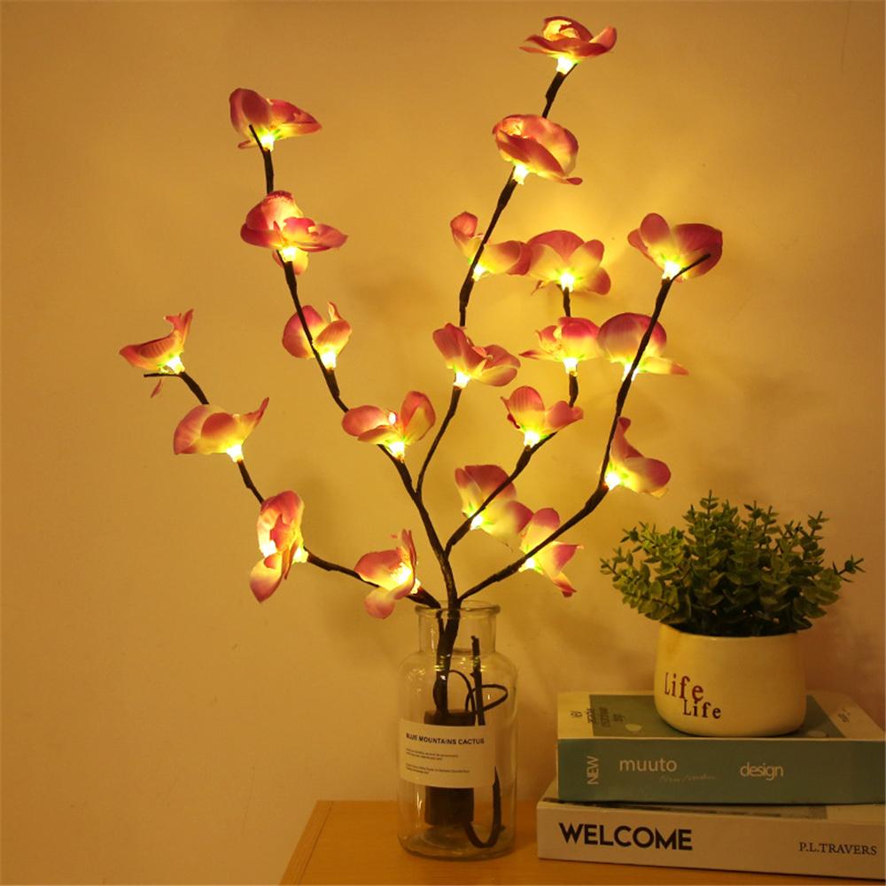 73 см 20 светодиодных лампочек для имитации веток орхидеи, рождественские гирлянды для вазы, гирлянды для веток в виде веток для праздничного украшения свадебной комнаты