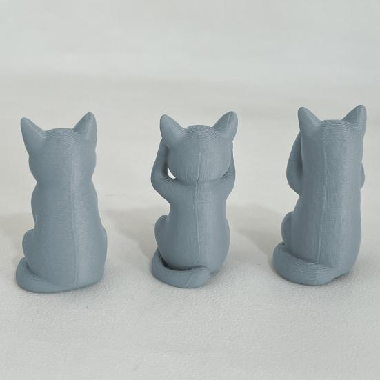 3D-печатная фигурка кошки котята слышать говорить видеть зло статуэтка миниатюрное украшение кошка подарок для любителя кошек для украшения стола полки шкафа