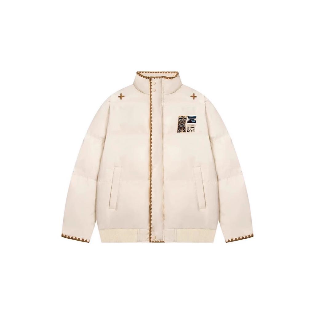 New ethnic style fashion thickened stand-up collar cotton-padded clothes for men and women, loose warm bread clothes jacket in winter