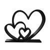 Romantic Heart-to-Heart Statue Plastic Love Heart Figurine Heart-shaped Sculpture  Bookshelf Decor