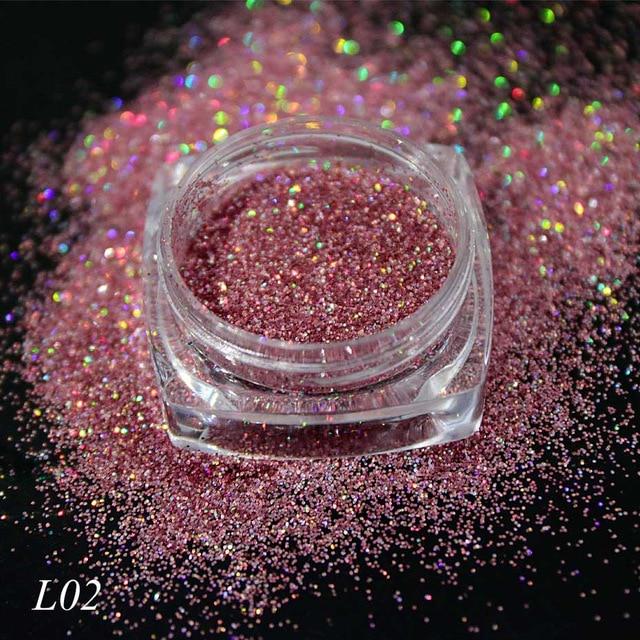 Голографическая пудра для ногтей, лазерное блестящее украшение, сделай сам, мерцающая пыль, хромированный пигмент, блестящие блестки для дизайна ногтей, JIL01-16