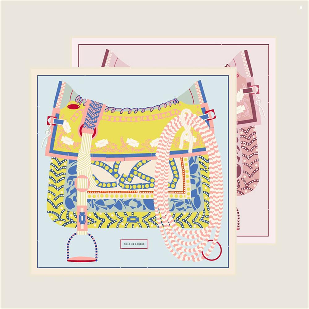 Silk Scarves Wraps Leather Boots Printed Twill Silk Scarf Women Shawls Luxury Design Hijabs Fashion Square Curled Shawl