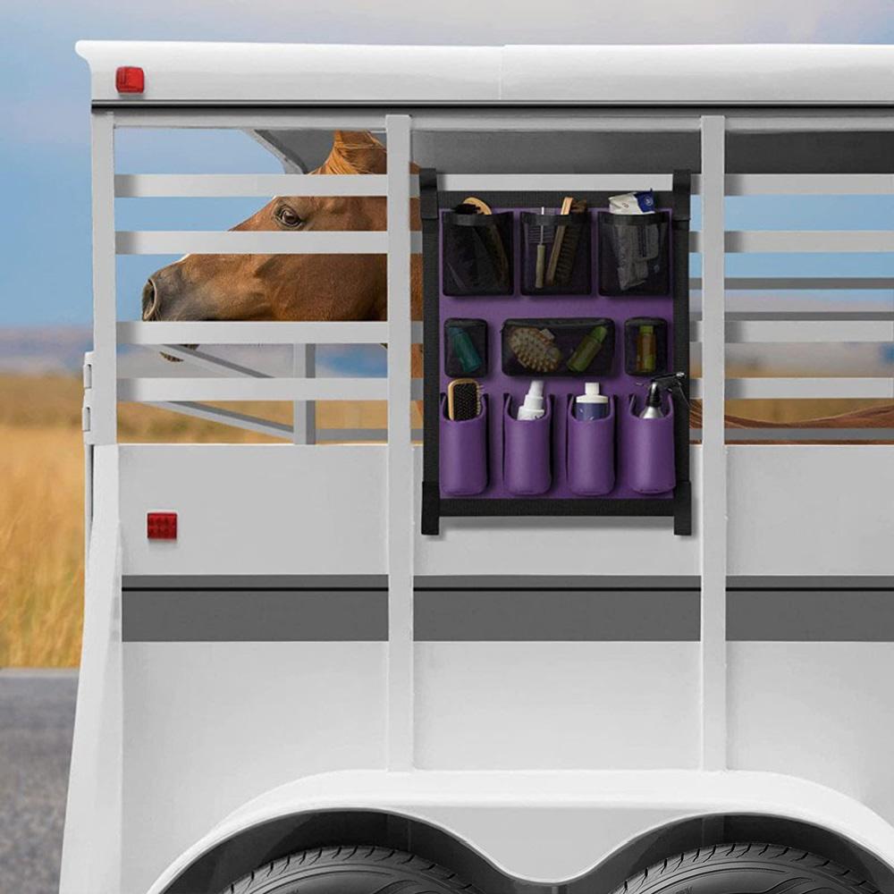 1 х Фиолетовая сумка для груминга прицепа для лошадей Органайзер для прицепа для лошадей + Ручки и винты