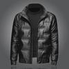 Men's Shiny Stand Collar Thick Down Jacket – Stylish and Warm Winter Coat