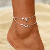 Letter Double Foot Chain Infinite Love Chain Women's Foot Chain Summer Gift Beach Gift For Mother