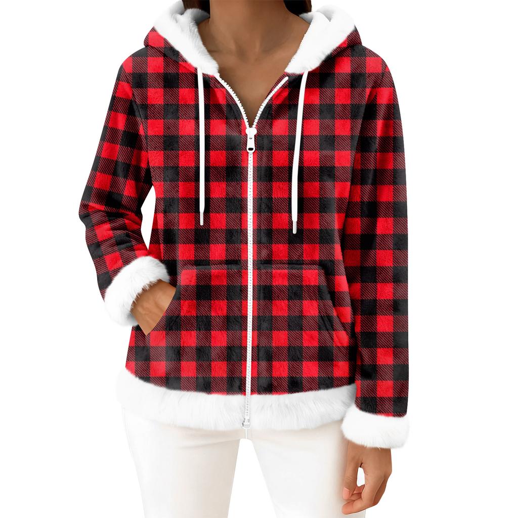 Женский повседневный модный кардиган с капюшоном на молнии из флиса с длинными рукавами