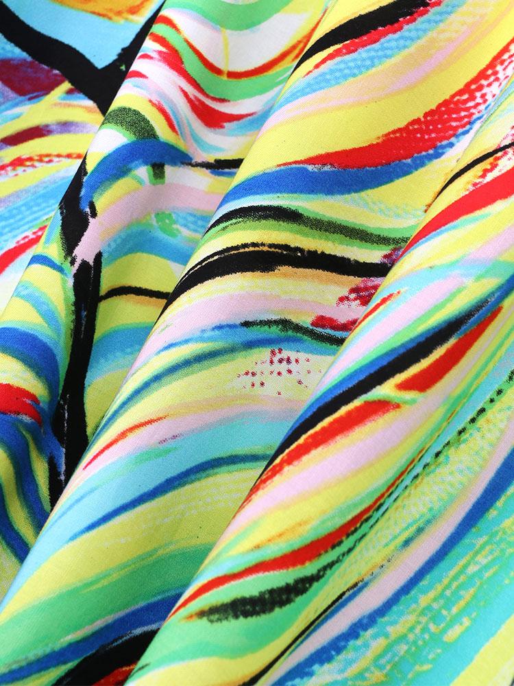 EDOLYNSA Plus Size Bohemian Women Caftan Kaftan House Robe Homewear Beach Dress Swimsuit Cover-up Light Jacket Vacation Long Dress Q1577