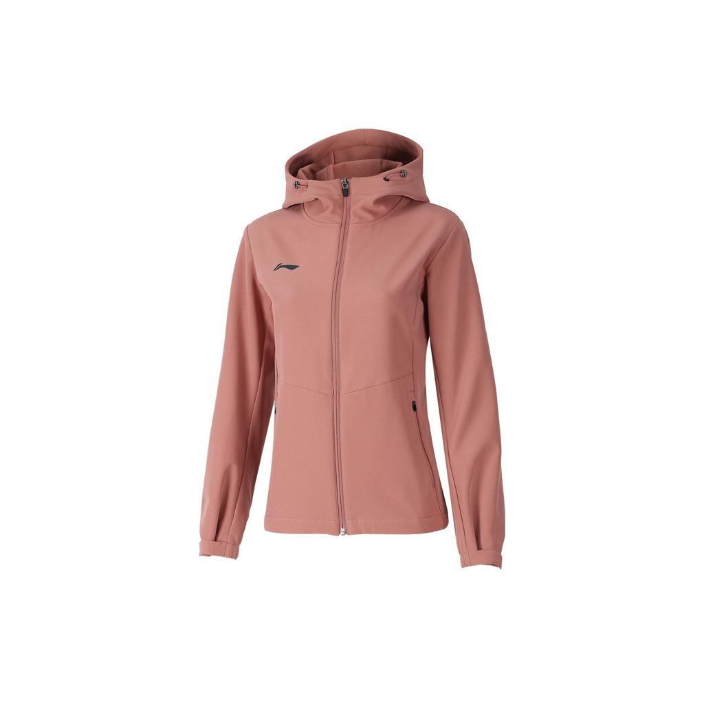 Li Ning Sports Lifestyle Series однотонная флисовая водонепроницаемая куртка осень-зима женская куртка приглушенного розового цвета AFDSC14-3