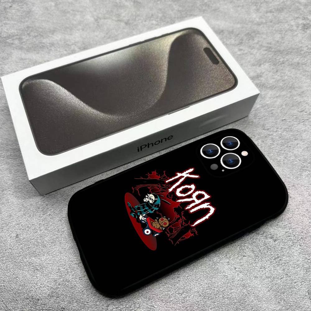 Band K-Korn Phone Case For iPhone 17,16,15,14,13,12,Pro,Max,Plus,E,SE4,Air,Mini Black Soft Box
