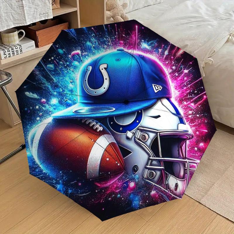 1pc Indianapolis Colts Helmet Artwork Umbrella with Plastic Handle,Suitable for All Seasons Home Travel Outdoor UmbrellaDD449