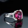 Кольца из стерлингового серебра 925 пробы для женщин, созданные рубиновые овальные кольца, свадебные элегантные подарки на годовщину, ювелирные украшения