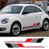 Для VW Beetle Комплект боковых наклеек на двери автомобиля Виниловая пленка для обтяжки Автомобильные наклейки ПВХ Водонепроницаемые Креативные наклейки на автомобили Внешние аксессуары для автомобиля