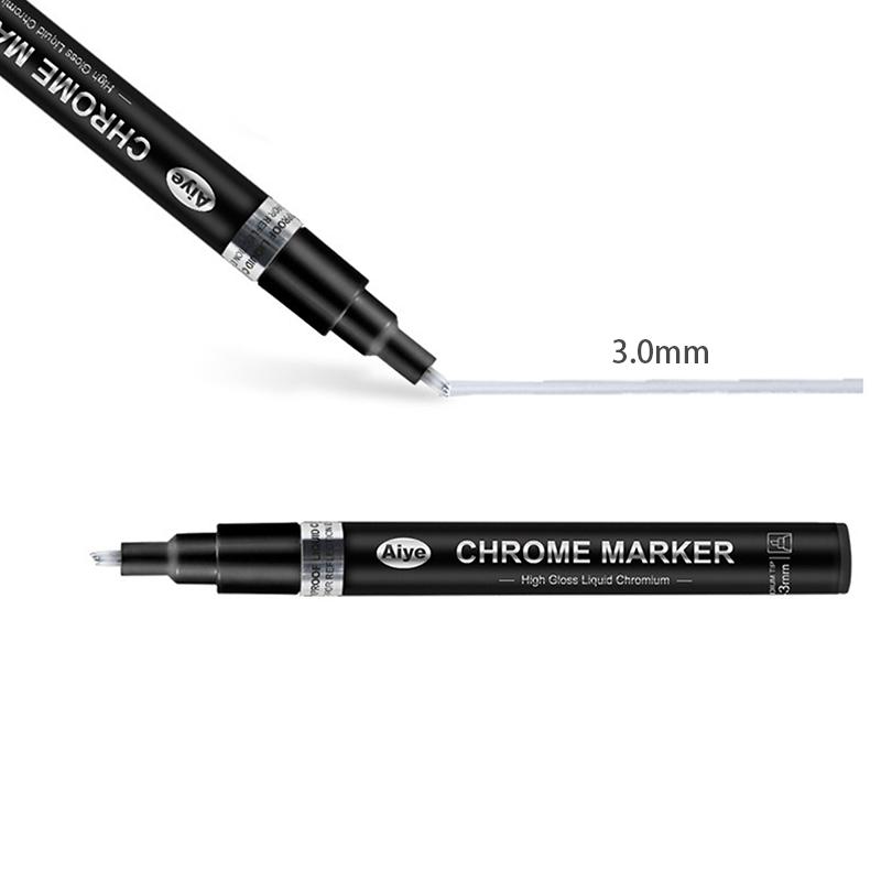 1 шт., зеркальная ручка «сделай сам», светоотражающая краска, металлический хромированный серебряный маркер, 0,7–3 мм