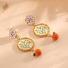 Creative Metal Geometric Stud Earrings Painting Bohemian Dangle Earring  Women