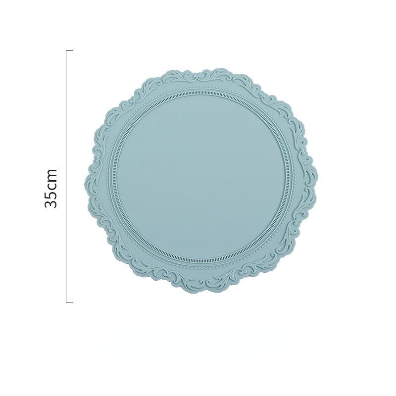 Кружевной силиконовый коврик под тарелку, изолированный, рельефный, для чашек и блюдец, коврик, защищающий от ожогов, устойчивый к высоким температурам, в европейском стиле ретро