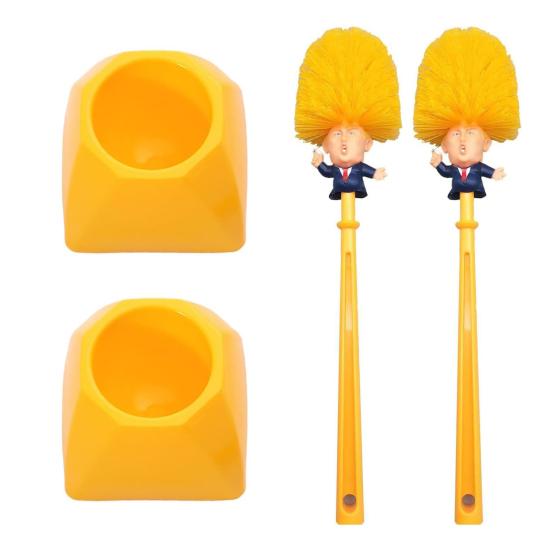 1/2 шт. Туалетная щетка с длинной ручкой, Декор в виде мультяшной куклы, Щетка для чистки ванной комнаты с подставкой, Юмористический декор для ванной комнаты