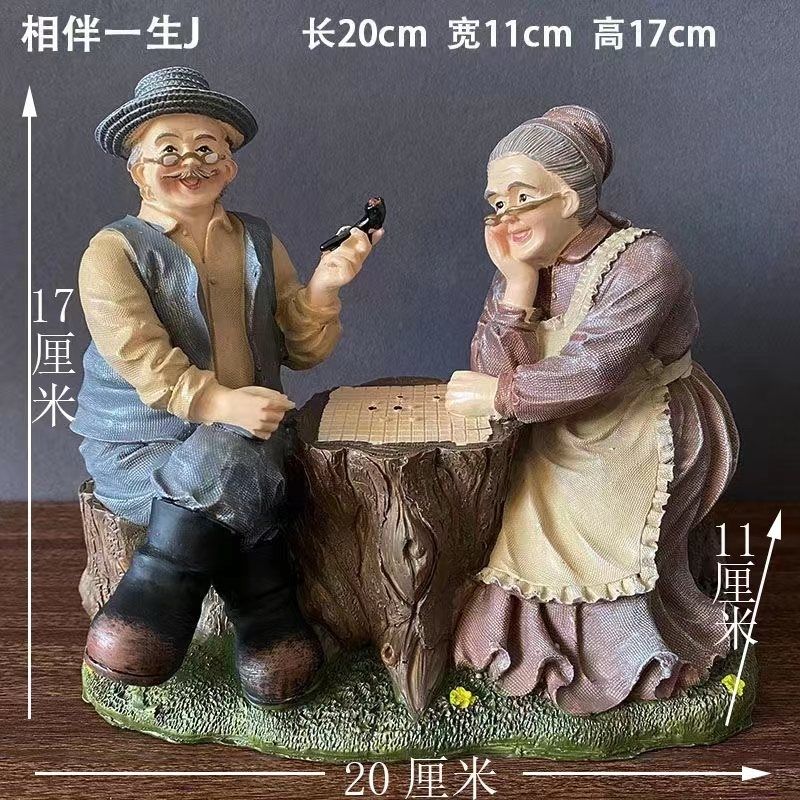 Европа Милые Бабушка и Дедушка Смола Скульптура Аксессуары Искусство Свадебный Юбилей Подарки Дом Спальня Настольная Статуэтка Предметы Декора