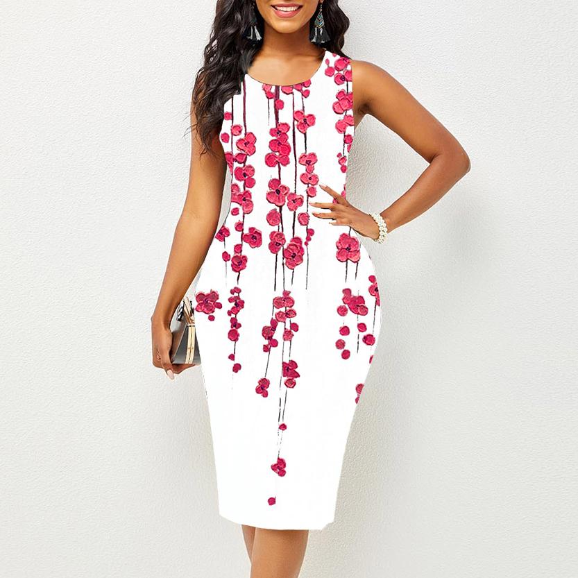 Женское платье Sling Summer Branches Plum Blossoms Print Dresses Tight Sleeveless Slim Fit Sexy Fashion Top Clothing
