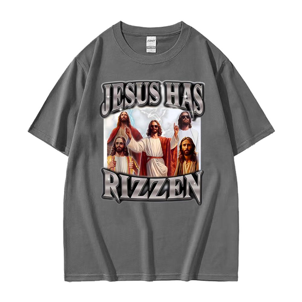 Jesus Has Rizen Shirt Print T Shirts Men Women Oversized Classic Tshirts Fashion High Quality Summer Clothes Tshirt Streetwear