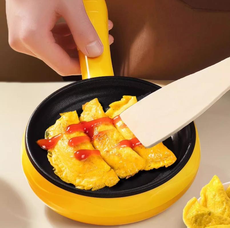Электрическая сковорода с антипригарным покрытием для яиц и яичных клецок, компактная сковорода для приготовления завтраков, подключаемая к электросети.