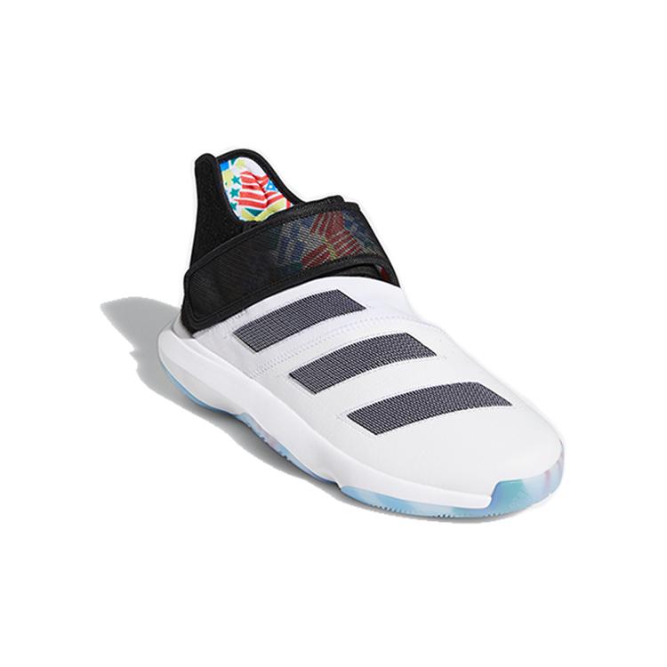 Adidas Harden B / E 3 Slip Resistant Lightweight Mid top Basketball Shoes Men's White Black (Unisex) Basketball Shoes EG5099