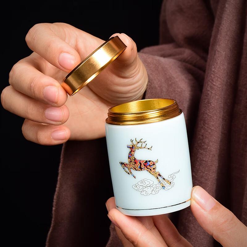 Керамические чайные банки ZISIZ с жестяной крышкой, подарочный набор